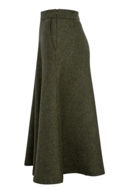 Ladies Tweed Swing Skirt -House Of Bruar TQ12150FORESTGRNHB 1