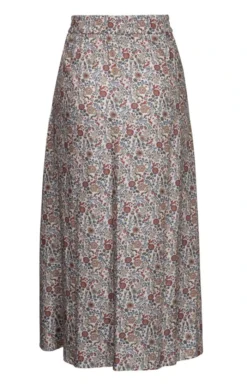 Ladies Floaty Print Skirt 12 Ladies Floaty Print Skirt -House Of Bruar TQ22036CREAMRABBIT 3