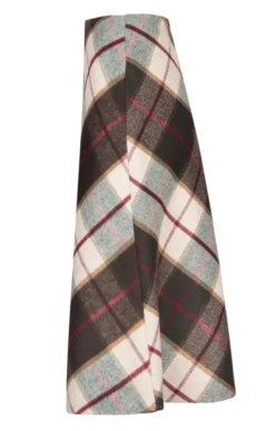 Ladies Wool Swing Skirt -House Of Bruar TQ22063CREAMBURGCHECK 1