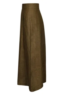 Ladies Linen Lomond Skirt -House Of Bruar TQ22102KHAKI 2