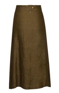 Ladies Linen Lomond Skirt -House Of Bruar TQ22102KHAKI 3