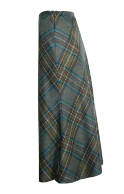 Ladies Bias Flannel Skirt -House Of Bruar TQ23016STARLINGFROSTCHK 2