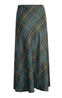 Ladies Bias Flannel Skirt -House Of Bruar TQ23016STARLINGFROSTCHK 3