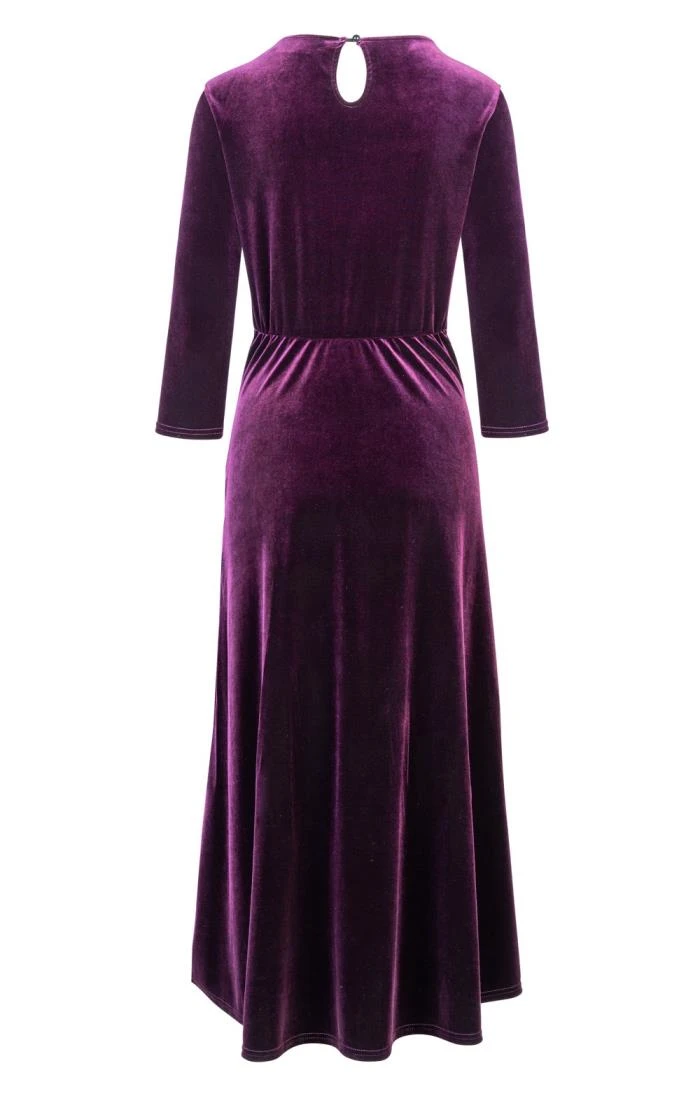 Ladies Velvet Boat Neck Dress 2 Ladies Velvet Boat Neck Dress - Image 2