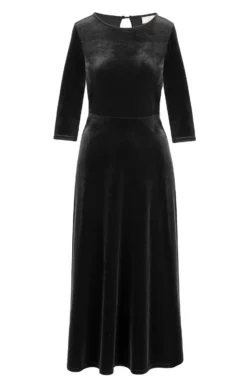 Ladies Velvet Boat Neck Dress 8 Ladies Velvet Boat Neck Dress -House Of Bruar TQ23095BLACK 1