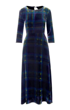 Ladies Velvet Boat Neck Dress 9 Ladies Velvet Boat Neck Dress -House Of Bruar TQ23095HTHRGREENTTN 1