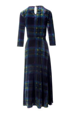 Ladies Velvet Boat Neck Dress 10 Ladies Velvet Boat Neck Dress -House Of Bruar TQ23095HTHRGREENTTN 2