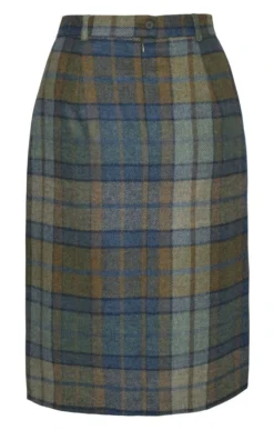 Ladies Tweed Invert Skirt 18 Ladies Tweed Invert Skirt -House Of Bruar TQ23102DENIMFORESTCHK 2