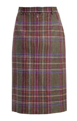 Ladies Tweed Invert Skirt 25 Ladies Tweed Invert Skirt -House Of Bruar TQ23102JUNIPERWINECHK 3