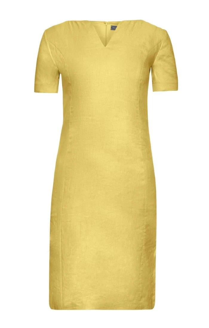 Ladies Short Sleeved Linen Dress 1 Ladies Short Sleeved Linen Dress