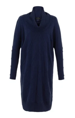 Ladies Marble Knitted Roll Neck Dress