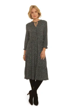 Ladies Pomodoro Ditsy Tiered Dress