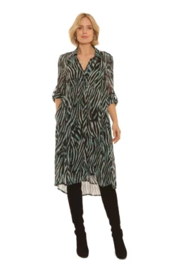 Ladies Pomodoro Blurred Zebra Overshirt Dress