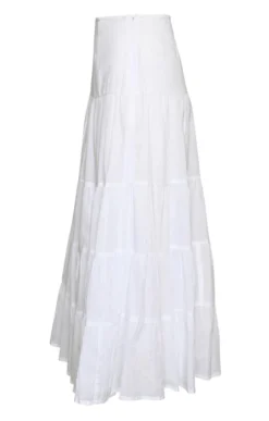 Ladies Pomodoro Tiered Skirt -House Of Bruar TQ23920WHITE 1