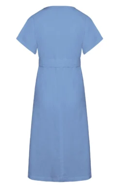 Ladies Linen Mix Button Front Dress 14 Ladies Linen Mix Button Front Dress -House Of Bruar TQ32160BLUE 2