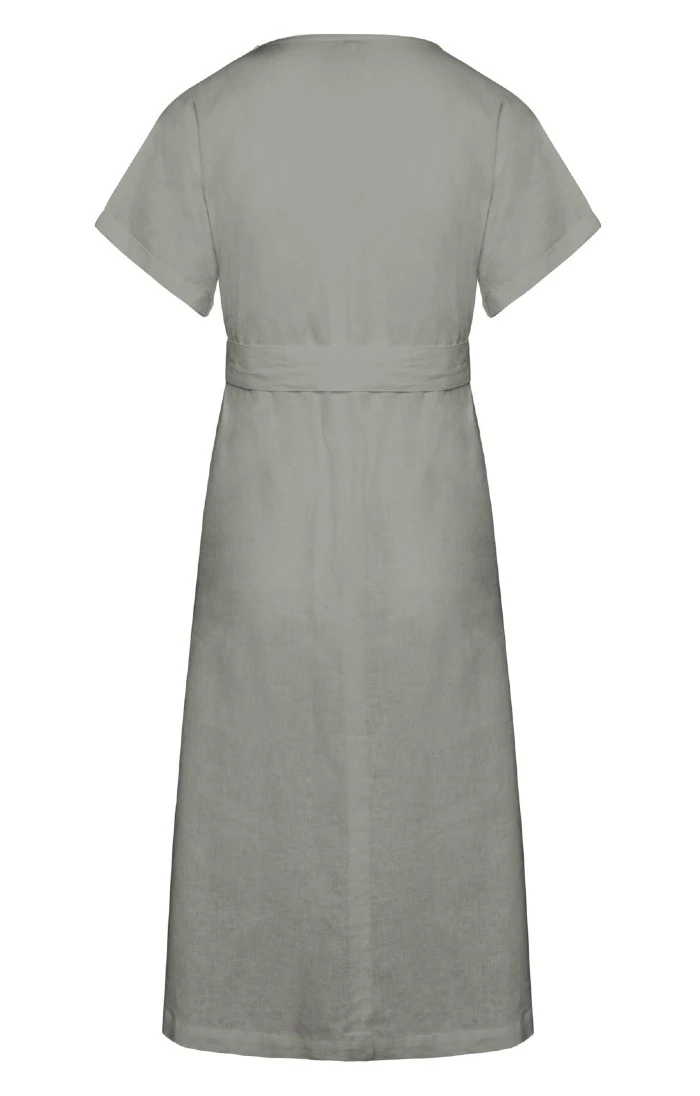 Ladies Linen Mix Button Front Dress 8 Ladies Linen Mix Button Front Dress - Image 8