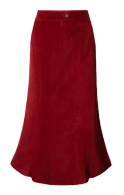 Ladies Long Cord Skirt -House Of Bruar TQ50020GARNET 2