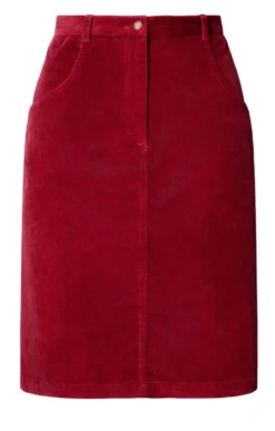 Ladies Short Cord Skirt -House Of Bruar TQ50025GARNET 1