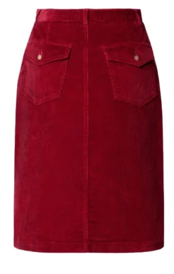 Ladies Short Cord Skirt -House Of Bruar TQ50025GARNET 3
