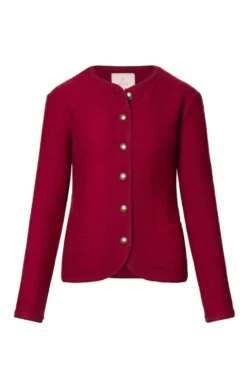 Ladies Crew Neck Boiled Wool Jacket -House Of Bruar TR00406CLARET 1