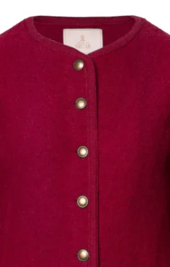 Ladies Crew Neck Boiled Wool Jacket -House Of Bruar TR00406CLARET 2