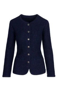 Ladies Crew Neck Boiled Wool Jacket -House Of Bruar TR00406NAVY 1