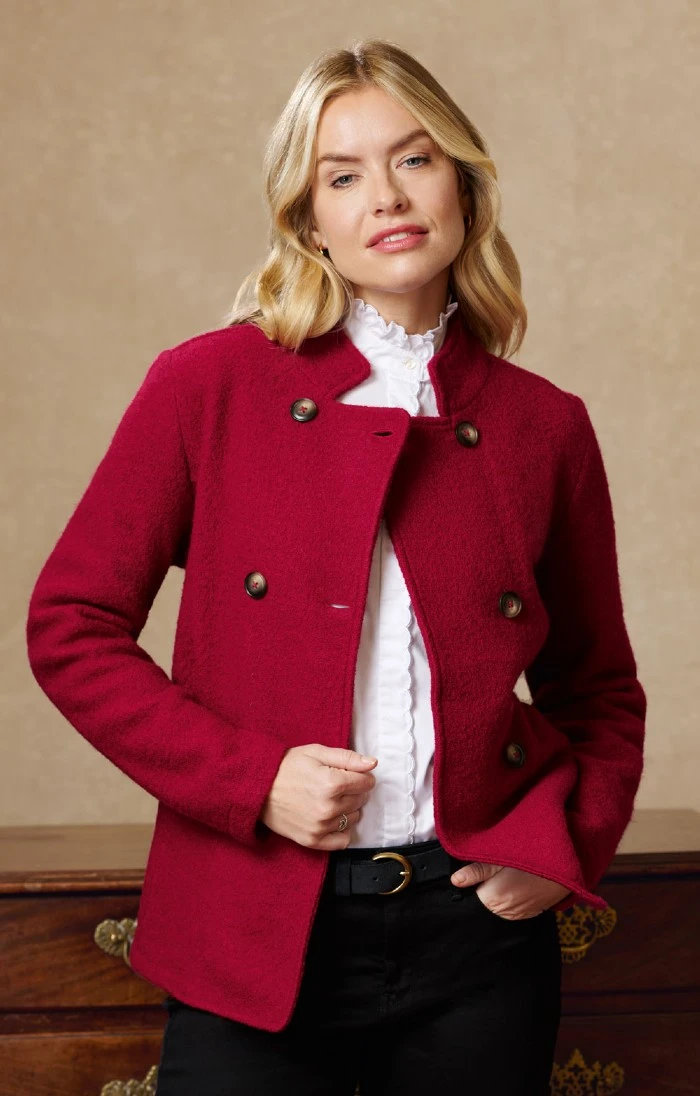 Ladies Double Breasted Boiled Wool Jacket 6 Ladies Double Breasted Boiled Wool Jacket - Image 6