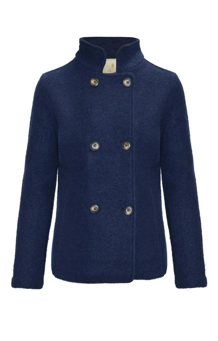 Ladies Double Breasted Boiled Wool Jacket 1 Ladies Double Breasted Boiled Wool Jacket