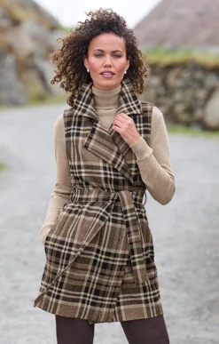 Ladies Tweed Wrap Waistcoat