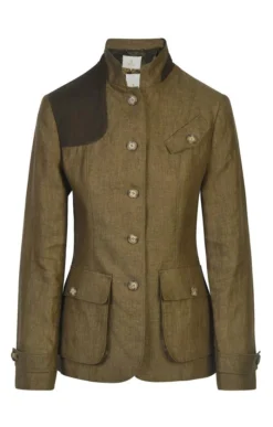 Ladies Linen Patch Safari Jacket -House Of Bruar TR20019KHAKI 2