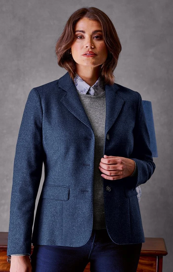 Ladies Single Breasted Flannel Blazer 1 Ladies Single Breasted Flannel Blazer