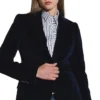 Ladies Circon Two Button Velvet Jacket