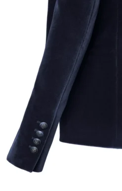 Ladies Circon Two Button Velvet Jacket -House Of Bruar TR22911NAVY 4
