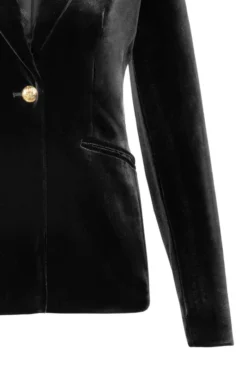 Ladies Velvet Single Breasted Blazer -House Of Bruar TR30235BLACK 5