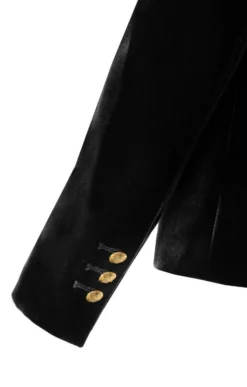 Ladies Velvet Single Breasted Blazer -House Of Bruar TR30235BLACK 6