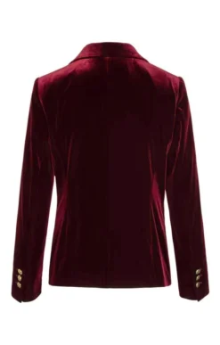 Ladies Velvet Single Breasted Blazer -House Of Bruar TR30235BURGUNDY 2
