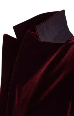 Ladies Velvet Single Breasted Blazer -House Of Bruar TR30235BURGUNDY 4