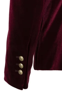 Ladies Velvet Single Breasted Blazer -House Of Bruar TR30235BURGUNDY 5