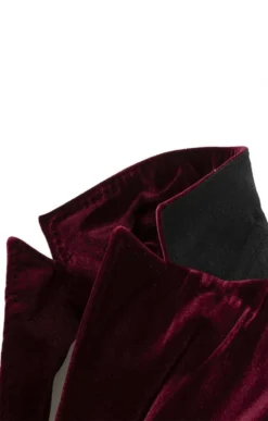 Ladies Velvet Single Breasted Blazer -House Of Bruar TR30235BURGUNDY 6