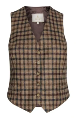 Ladies Tweed Dress Waistcoat 19 Ladies Tweed Dress Waistcoat -House Of Bruar TR40211BROWNWHEATGC 2