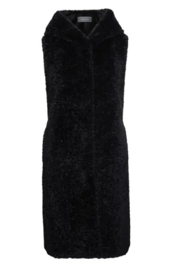 Ladies Long Hooded Boucle Waistcoat -House Of Bruar TS00319STEEL 2 1