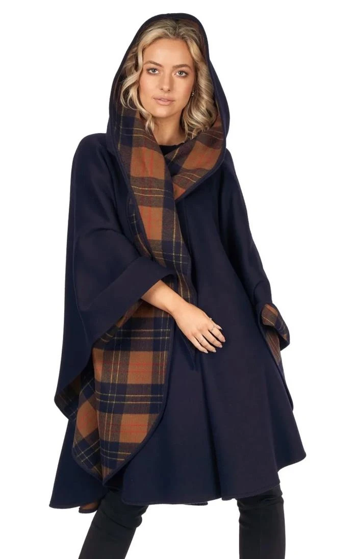 Ladies Double Faced Hooded Cape 1 Ladies Double Faced Hooded Cape