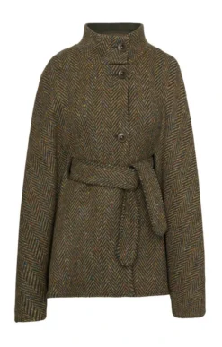 Ladies Belted Herringbone Cape