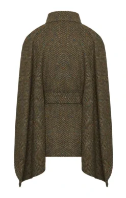 Ladies Belted Herringbone Cape 5 Ladies Belted Herringbone Cape -House Of Bruar TS00679MOSSPLAID 1