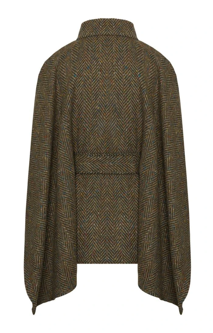 Ladies Belted Herringbone Cape 3 Ladies Belted Herringbone Cape - Image 3