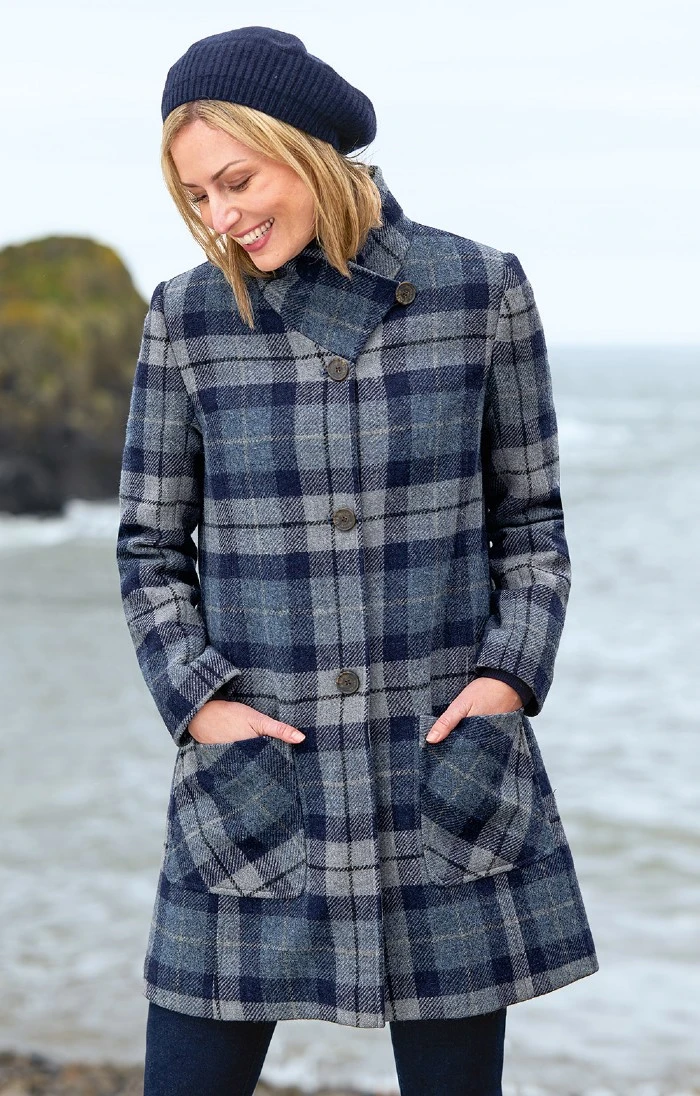 Ladies Harris Tweed Funnel Coat 1 Ladies Harris Tweed Funnel Coat