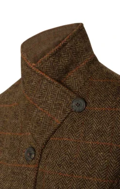 Ladies Harris Tweed Funnel Coat 18 Ladies Harris Tweed Funnel Coat -House Of Bruar TS12393BROWNRUSTOC 3