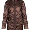 Ladies 3/4 Length Quilted Jacket With Hood