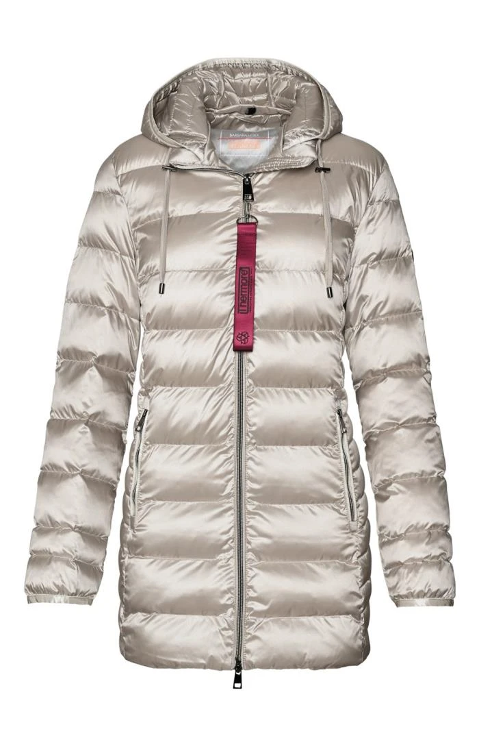 Ladies 3/4 Length Horizontal Quilted Jacket 1 Ladies 3/4 Length Horizontal Quilted Jacket