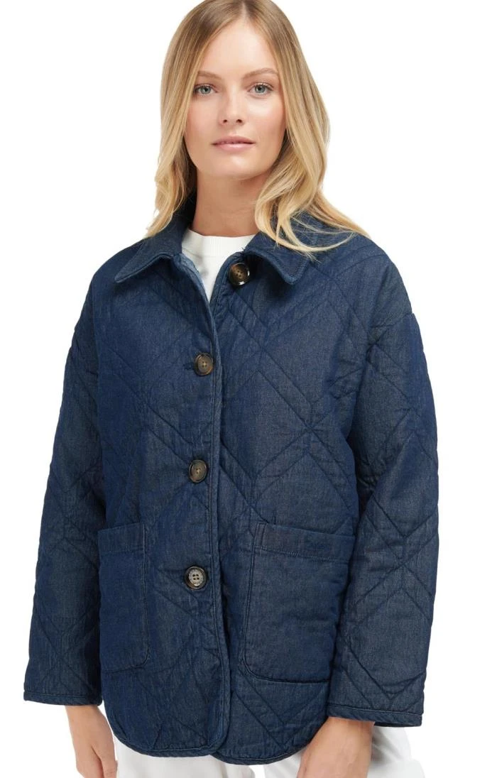 Ladies Barbour Denim Barrhead Quilted Shacket 2 Ladies Barbour Denim Barrhead Quilted Shacket - Image 2